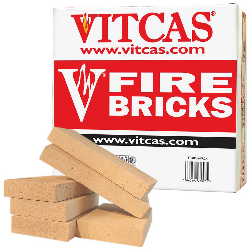 Vitcas 6 Fire Bricks Replacement Box Clay 230x114x32mm