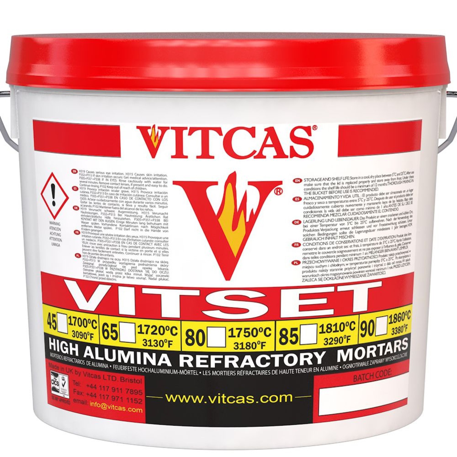 Vitset 45Refractory Mortar Ready Mixed (25kg)