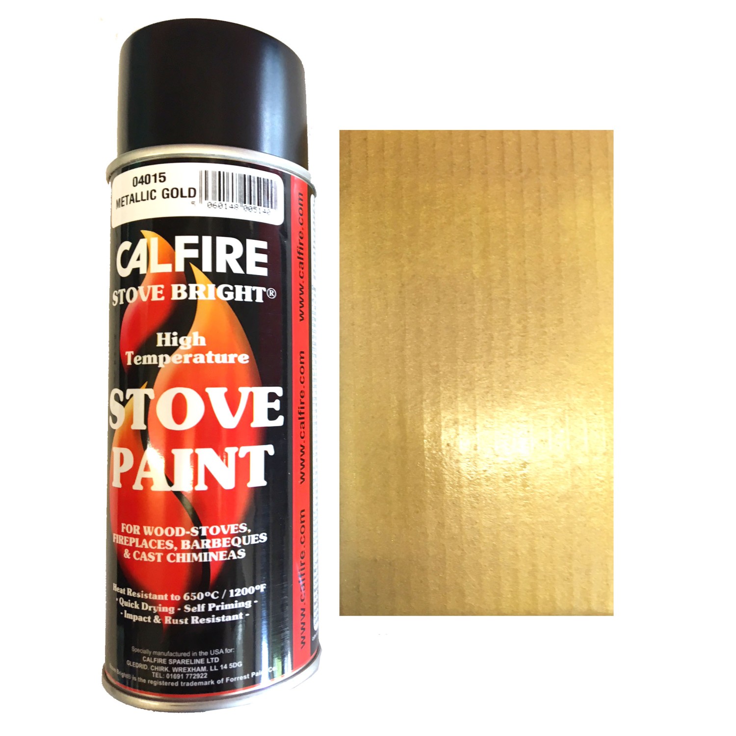 Stovebright High Temperature Paint 6302 400ml Aerosol Gold