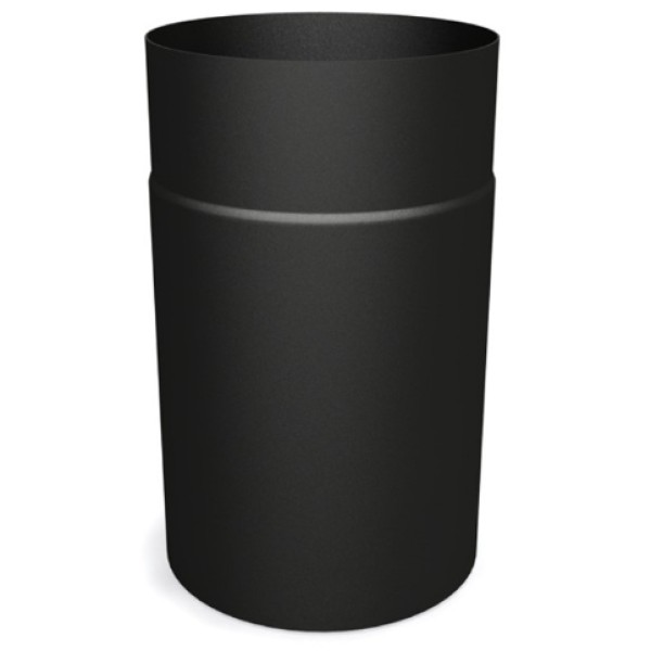 6'' Diameter X 0.25M Length Flue Pipe - Vitreous Enamelled - Matt Black