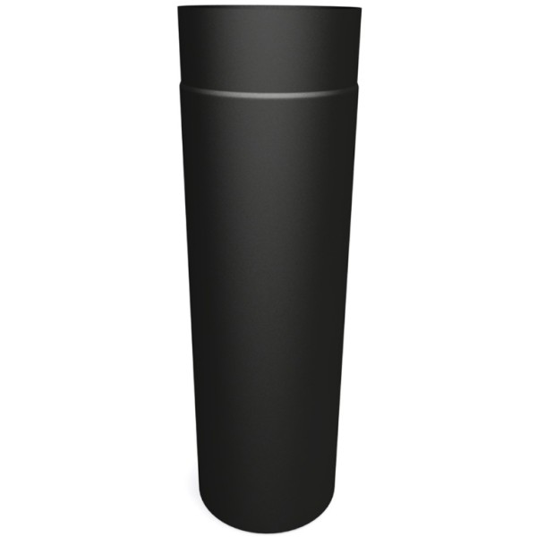 4'' Diameter X 0.5M Length Flue Pipe - Vitreous Enamelled - Matt Black 