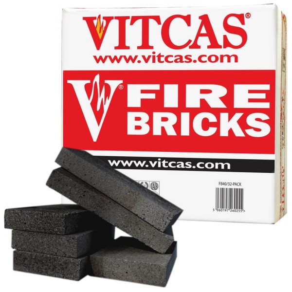 Vitcas 6 Fire Bricks Replacement Box - Black (230x114x30mm)