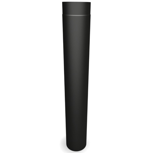 6'' Diameter X 1M Length Flue Pipe - Vitreous Enamelled - Matt Black