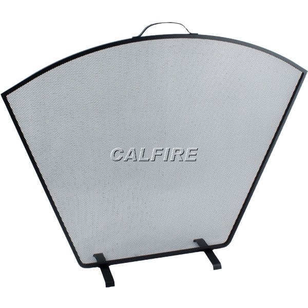 Custom Size Flat Fan Fire Screen - The Noble Collection - Black