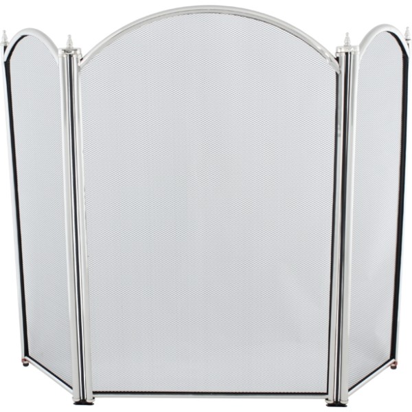 29'' 3 Fold Fire Screen - Satin Nickel Plated