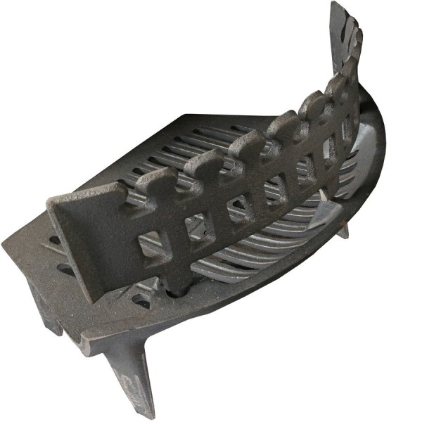 16 Inch Fire Grate 24B Cast Iron | 4 Leg Curved Fireplace Grate | Coal, Wood Burner Open Fire Basket