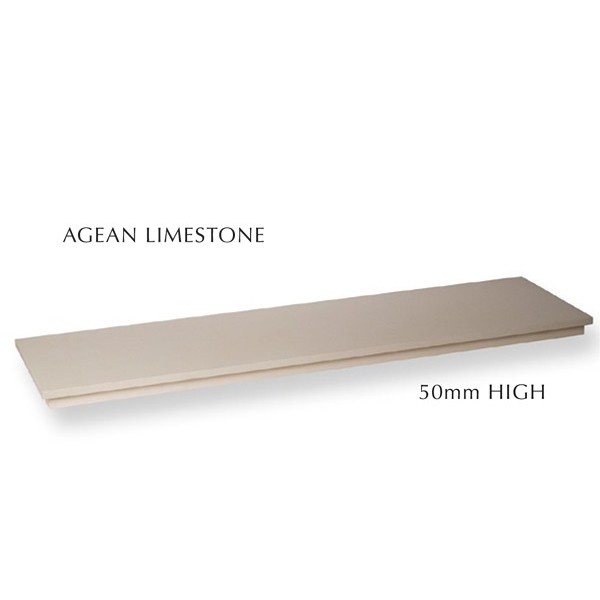 54'' x 15'' Agean Limestone Hearth -