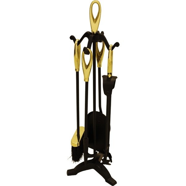 25'' Loop Top Companion Set - Black & brass Plated