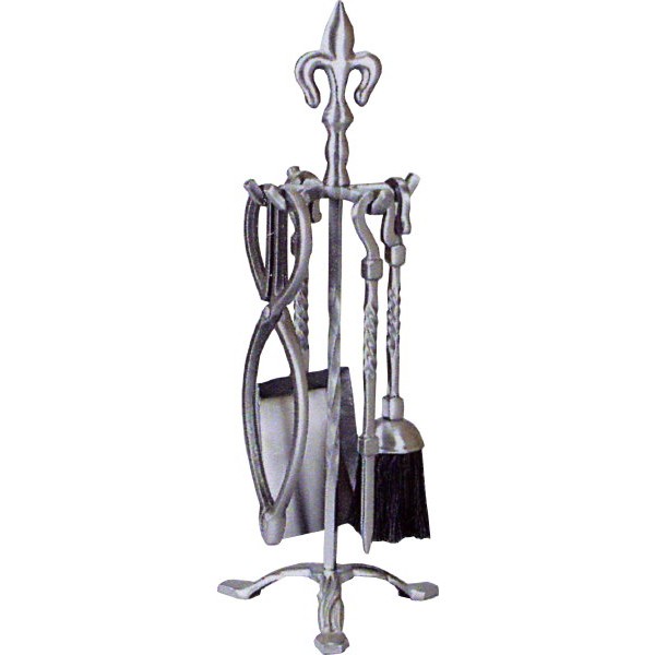 20.5'' Fleur-De-Lys Companion Set - Brushed Steel