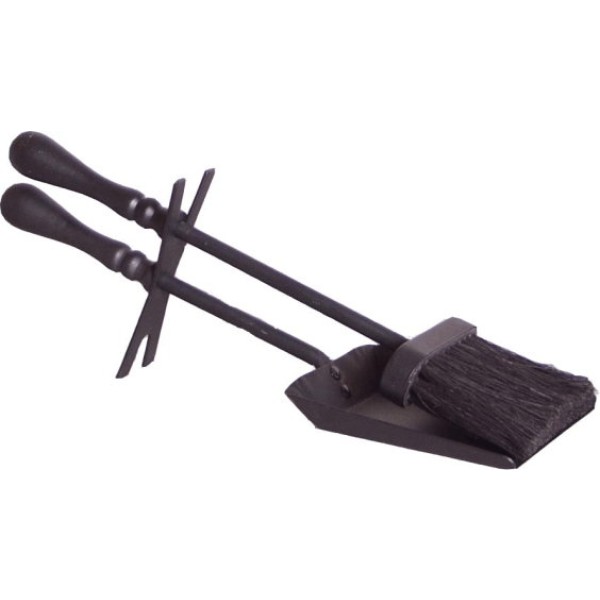 15'' Traditional Top Hearth Tidy - Black