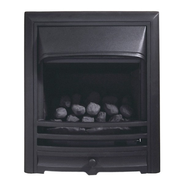 Solaris HE Glass Fronted Convector Gas Fire - Black,Slide,