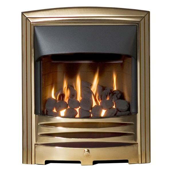Solaris HE Glass Fronted Convector Gas Fire - Gold,Slide,