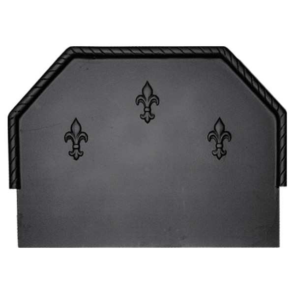 Medium Fleur-De-Lys Cast Iron Fire Back 21.75'' Wide - Cast Iron