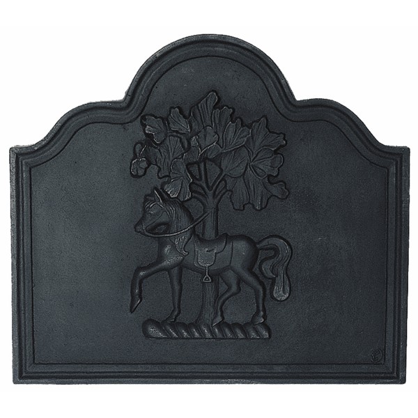 Horse Chestnut Cast Iron Fire Back 30'' wide - Cast Iron