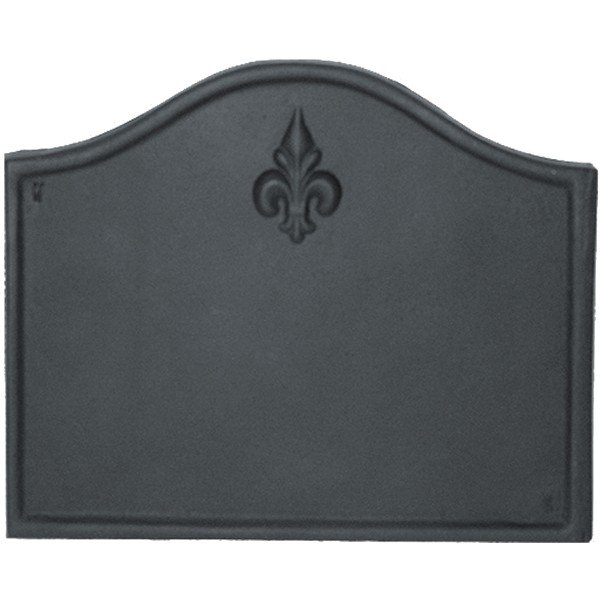 Plain Fleur de Lys Cast Iron Fire Back 23'' wide - Cast Iron