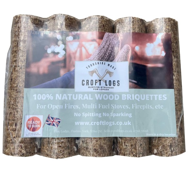 Wood Briquette Heat Logs (Pack of 5 Briquettes)