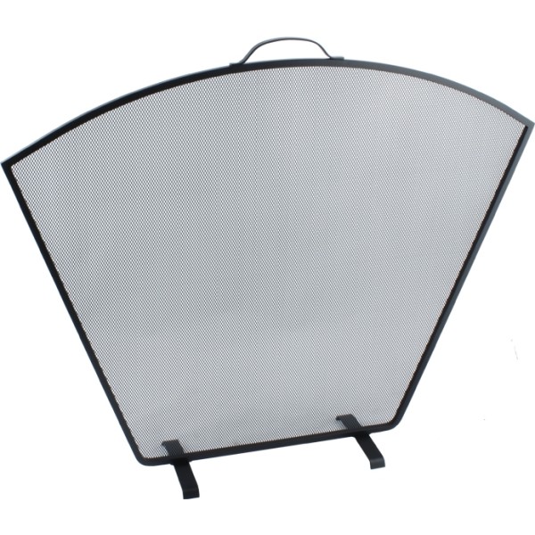 Custom Size Flat Fan Fire Screen - The Noble Collection - Black