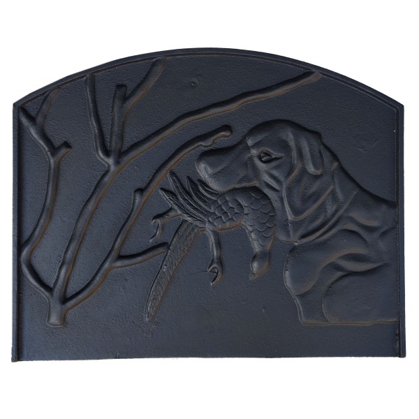 Hunting Dog Cast Iron Fire Back 19'' Wide - Cast Iron