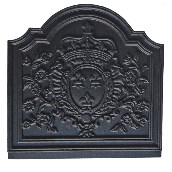 Crest Fleur De Lys Cast Iron Fire Back 19.75'' Wide - Cast Iron