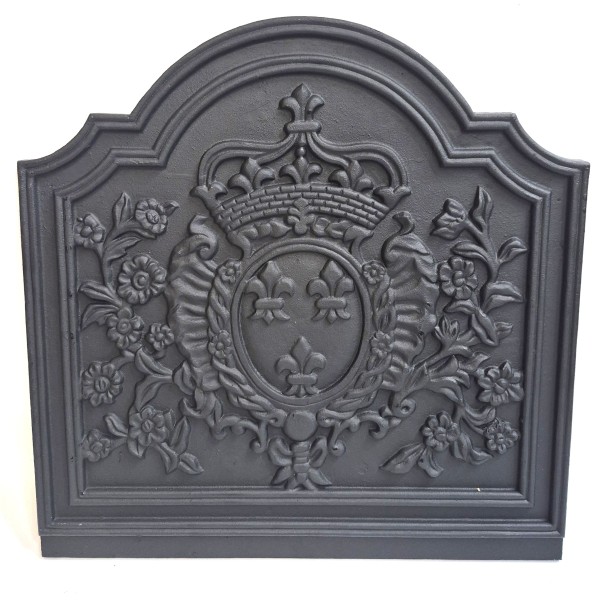 Crest Fleur De Lys Cast Iron Fire Back 19.75'' Wide - Cast Iron