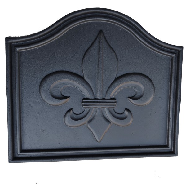 Fleur De Lys Cast Iron Fire Back 23'' Wide - Cast Iron