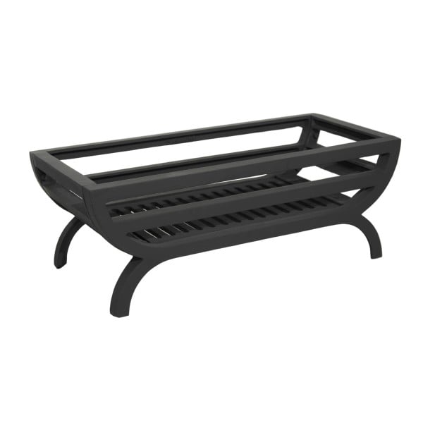 Large Cradle Fire Basket - Reversible Black & Polished