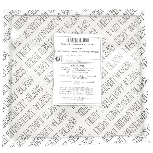 Portway 3 contemporary Stove Glass ((271mm x 253mm))