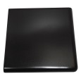 Basalt Ebony Black Hearth Tiles (REX 2 Curved Edges) width=