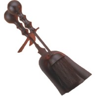 13'' Large Ball Top Hearth Tidy Black