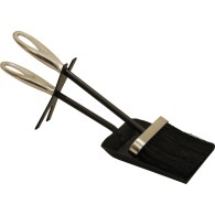 15'' Loop Top Hearth Tidy - Black & Pewter