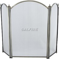 26'' 3 Fold Fire Screen - Antique Plated