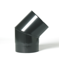 6'' Diameter 45 Degree Elbow - Vitreous Enamelled - Matt Black