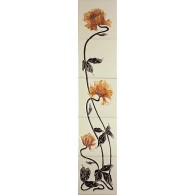 Sweeping Rose Yellow Ivory Fireplace Tiles - Tube Lined (Set of 10)