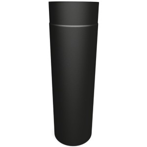 6'' Diameter X 0.5M Length Flue Pipe - Vitreous Enamelled - Matt Black