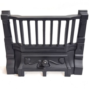 13.5'' Art Nouveau Cast Iron Fire Front - Black