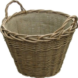 Wild Willow Log Basket With Hessian Lining - Wild Willow