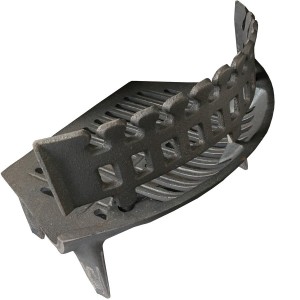 16 Inch Fire Grate 24B Cast Iron | 4 Leg Curved Fireplace Grate | Coal, Wood Burner Open Fire Basket