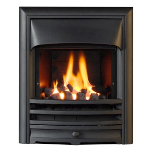 Aurora HE Glass Fronted Convector Gas Fire - Black,Slide,