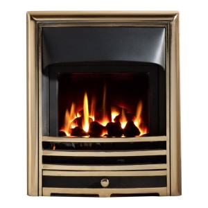 Aurora HE Glass Fronted Convector Gas Fire - Gold,Slide,