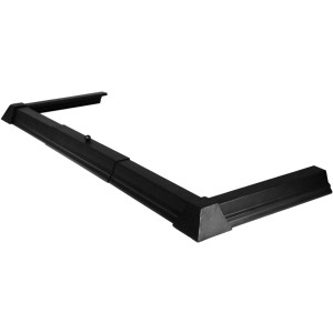 Plain Base Extendable Fireplace Fender 48'' to 60'' (Three Pieces) - Black
