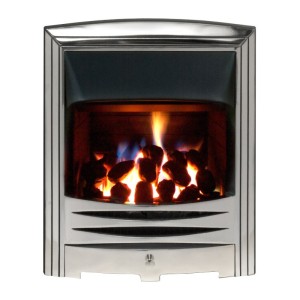 Solaris HE Glass Fronted Convector Gas Fire - Chrome,Slide,