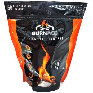 BURNACE Fire Lighters / Fire Starters - BBQ'S & Fires 50 Sachets