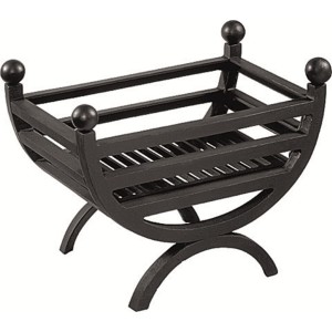 Small Cottage Fire Basket - Reversible Black & Highlighted
