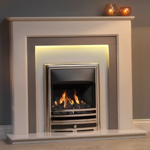 Riverslea 48'' Fireplace Suite with LED Lights - Arctic White