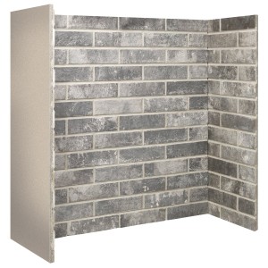 Ceramic Grey Brickbond Chamber Set (3 pieces, Both sides and back) 