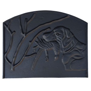 Hunting Dog Cast Iron Fire Back 19'' Wide - Cast Iron