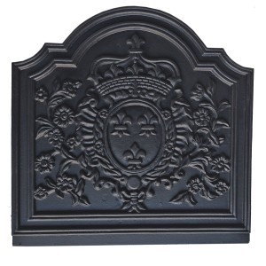 Crest Fleur De Lys Cast Iron Fire Back 19.75'' Wide - Cast Iron