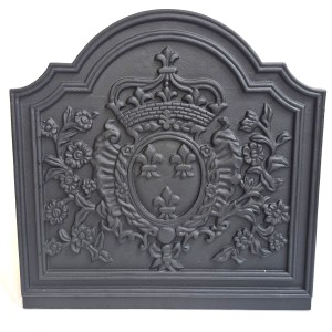 Crest Fleur De Lys Cast Iron Fire Back 19.75'' Wide - Cast Iron