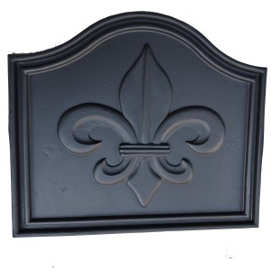 Fleur De Lys Cast Iron Fire Back 23'' Wide - Cast Iron