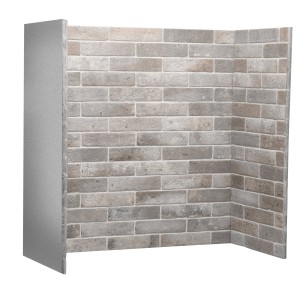 Iced Grey Staggered Stove Chamber Set (3 pieces, Both sides and back)